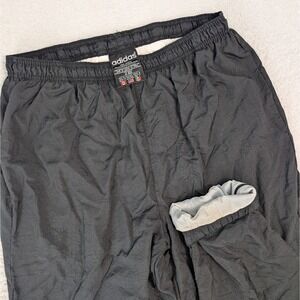 Vintage Adidas Flags Pants Mens L 32x32"  Black Track Nylon Lined Y2K‎